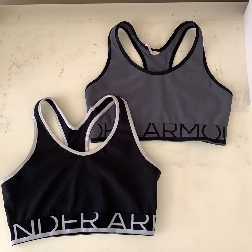 TWO Under Armour Grey and Black Sports bras
